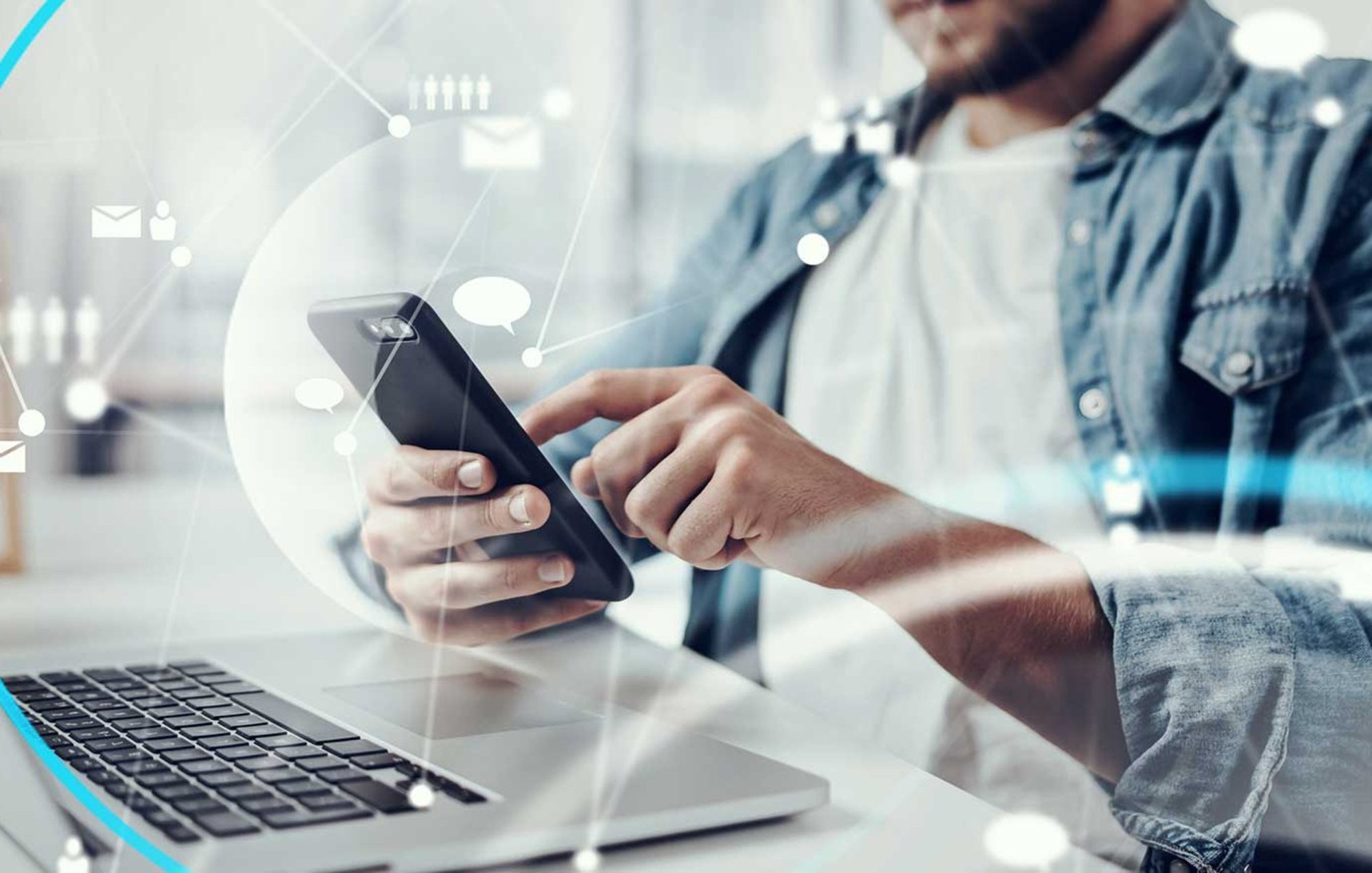 Konzept der Vernetzung oder Fernarbeit.